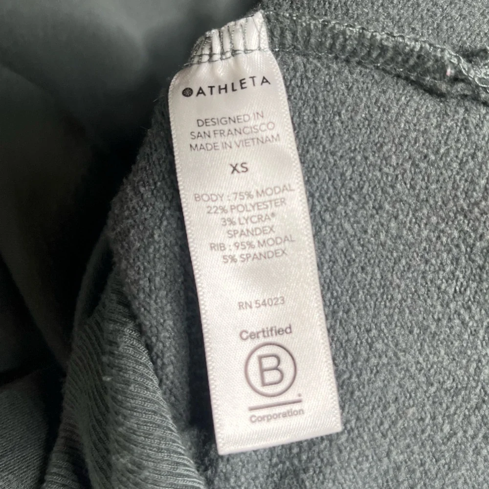 Athleta Forest Green Crew Neck Sweatshirt Size XS - Picture 4 of 5